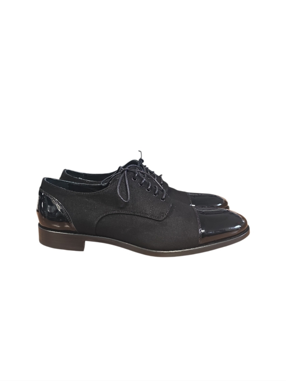 NEW TAFT Classic Black Men's Cap-Toe Oxford Dress Shoes - Picture 4 of 8